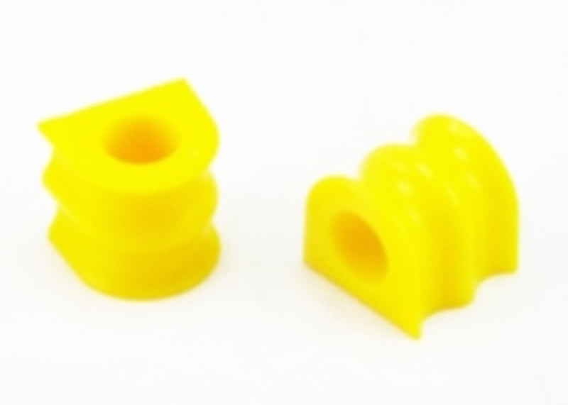Whiteline sway bar bushings for Subaru in yellow synthetic elastomer material.