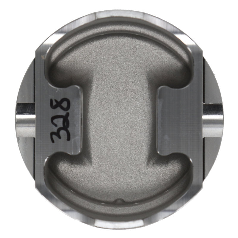 Wiseco Subaru WRX EJ20 stroker piston kit showing top view of piston design and details.