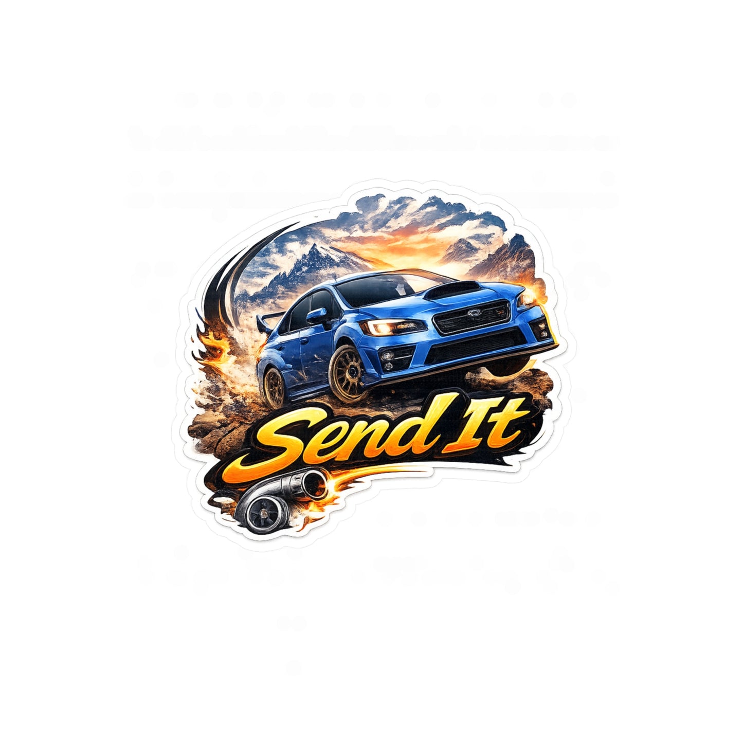Subie Elites Send It Subaru WRX Rally Car Kiss-Cut Vinyl Decal