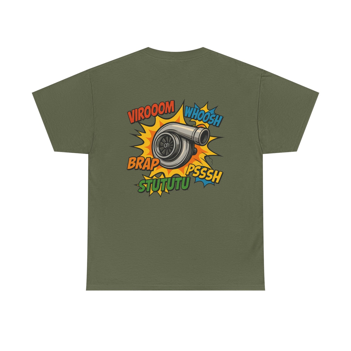 Turbo Pop Art T‑Shirt  Turbocharger Subie Elites Comic Sound Effects Graphic Tee