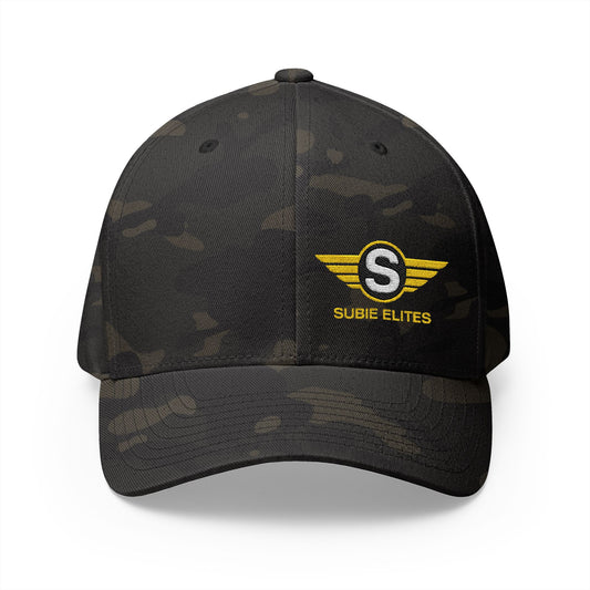 Subie Elites flex fit closed-back cap with embroidered logo for Subaru owners
