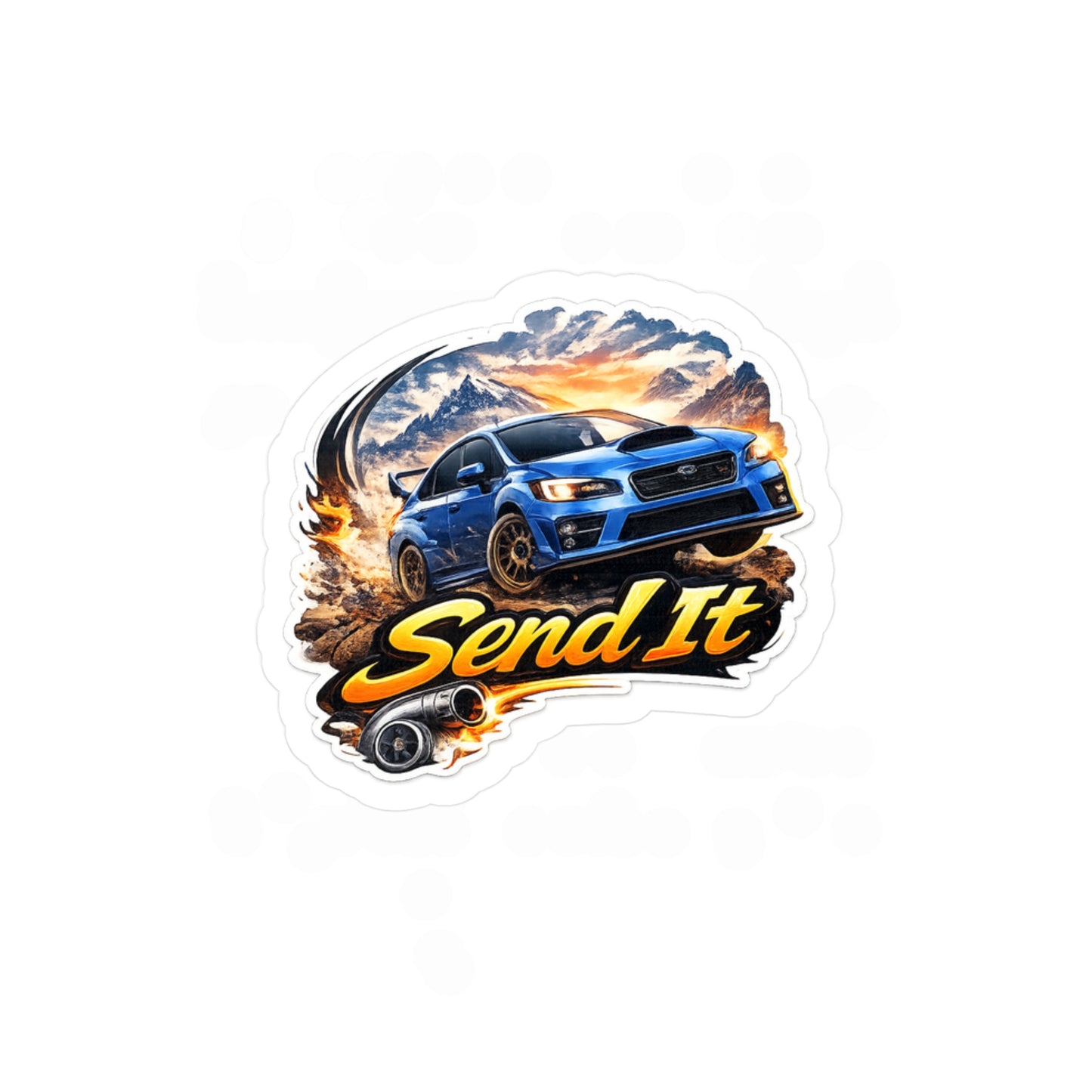 Subie Elites Send It Subaru WRX Rally Car Kiss-Cut Vinyl Decal
