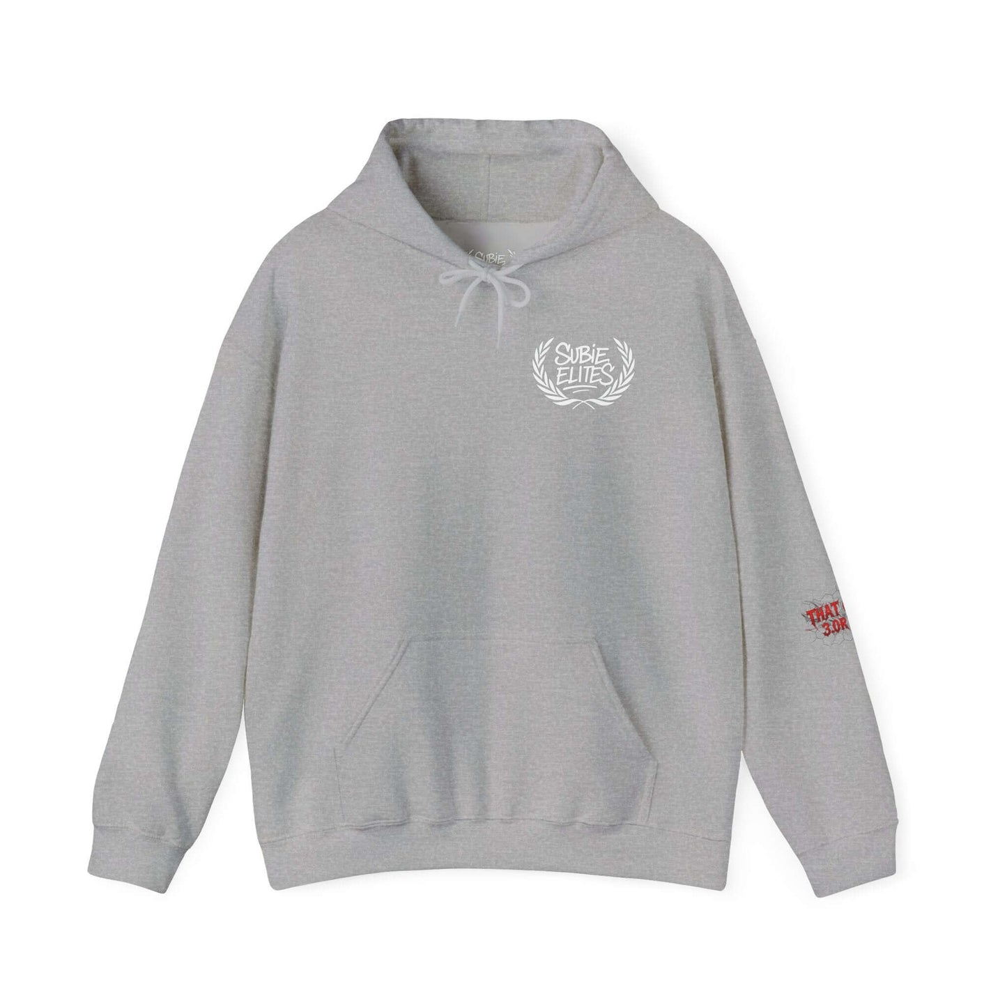 Subaru Hoodie in gray featuring logo and stylish design for comfort and casual wear.