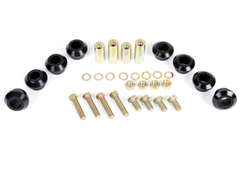 Whiteline adjustable camber kit for Subaru BRZ components including bushings, bolts, and washers.