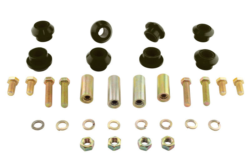 Whiteline adjustable camber kit for Subaru BRZ components including bushings, bolts, and washers.