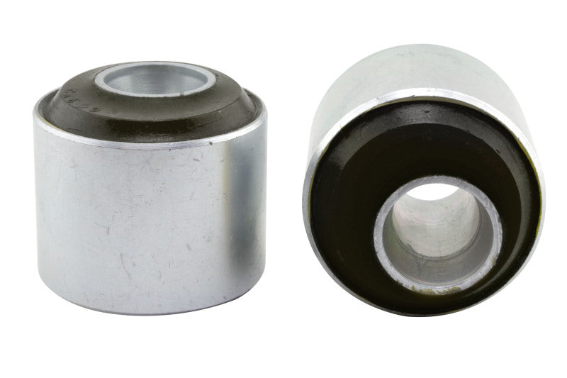 Whiteline caster kits for Subaru synthetic elastomer bushings for improved stability and steering performance.