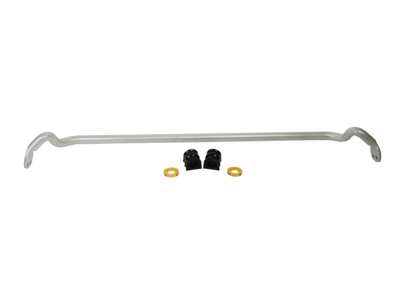 Whiteline 27mm adjustable sway bar with bushings and hardware for enhanced performance and grip.