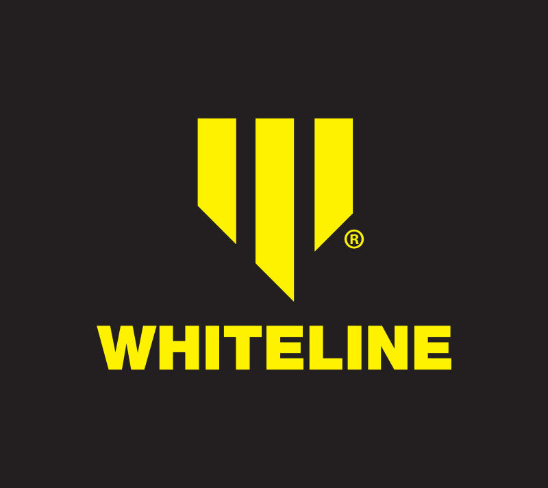 Whiteline logo with yellow stripes on a black background, representing premium automotive suspension products.