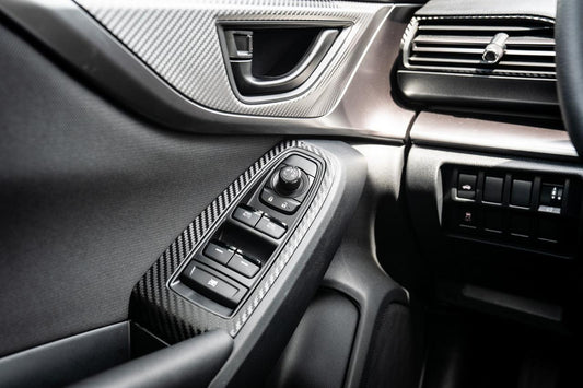 3D Carbon Door Switch Panel Overlays (Front / Rear) - 2022+ Subaru WRX-Subie Elites LLC