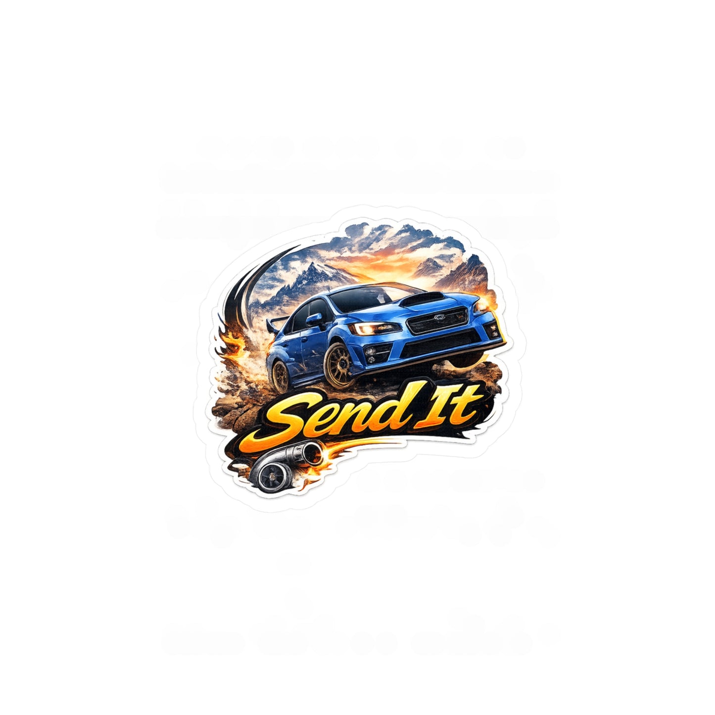 Subie Elites Send It Subaru WRX Rally Car Kiss-Cut Vinyl Decal