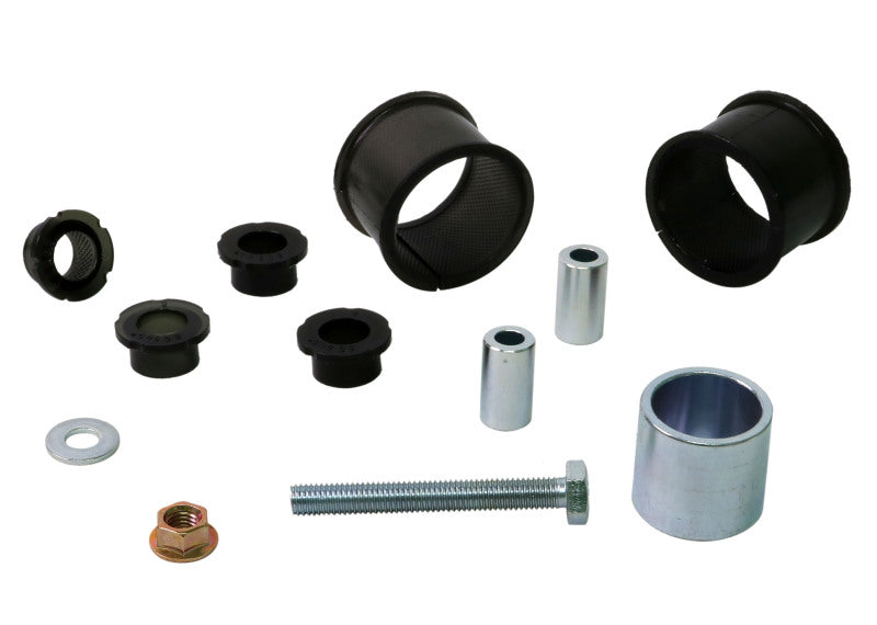 Subaru steering rack mounts kit including bushings and hardware for enhanced steering performance.