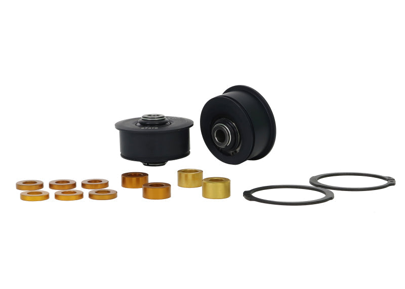Subaru STi front anti-dive caster kit components including bushings and mounts for performance racing.