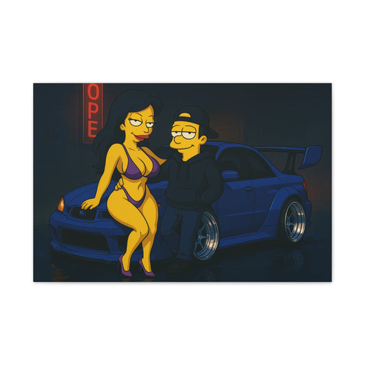 Subie Elites Cartoon WRX STI wall decor Canvas