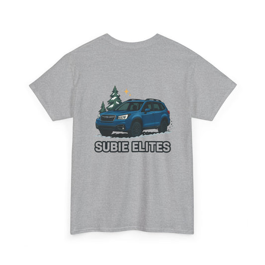 Subaru T-Shirt— Blue Forester Graphic T-Shirt (Holiday/Outdoors)