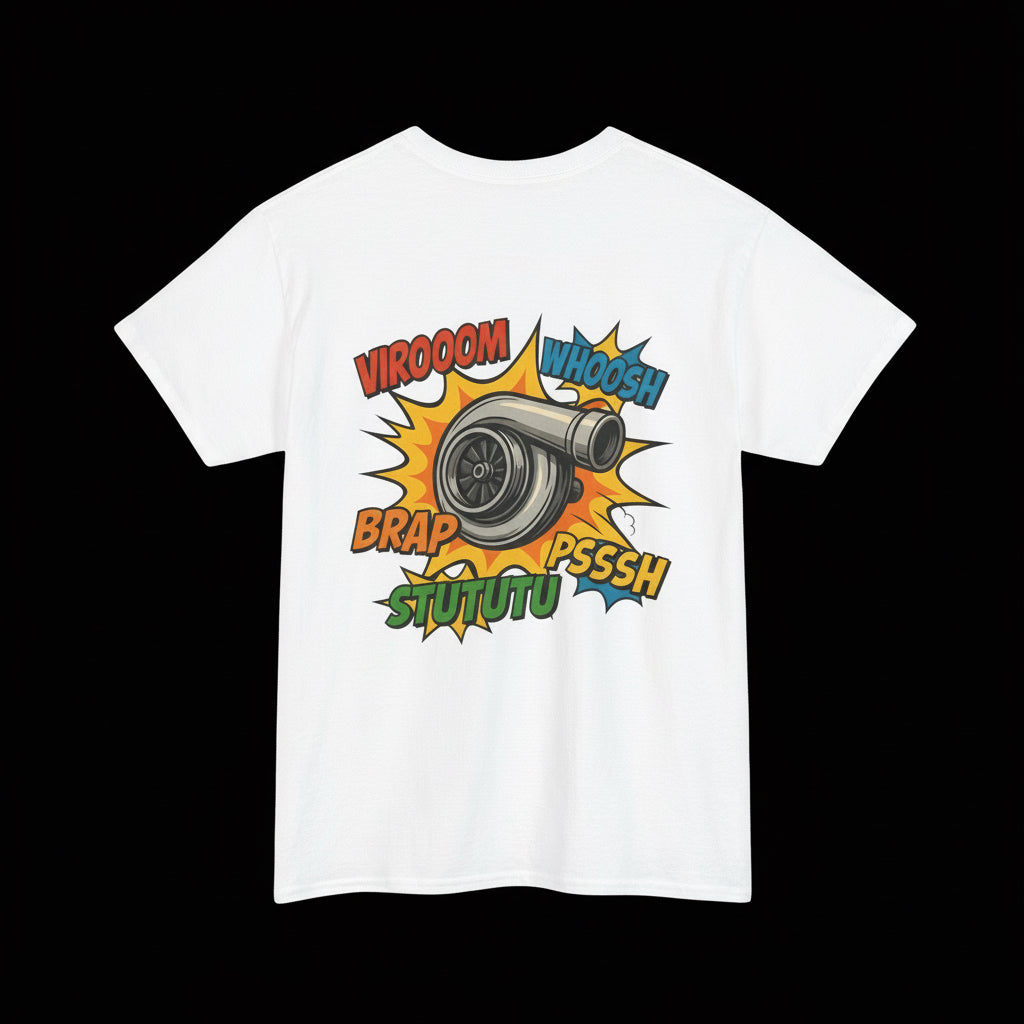 Turbo Pop Art T‑Shirt  Turbocharger Subie Elites Comic Sound Effects Graphic Tee