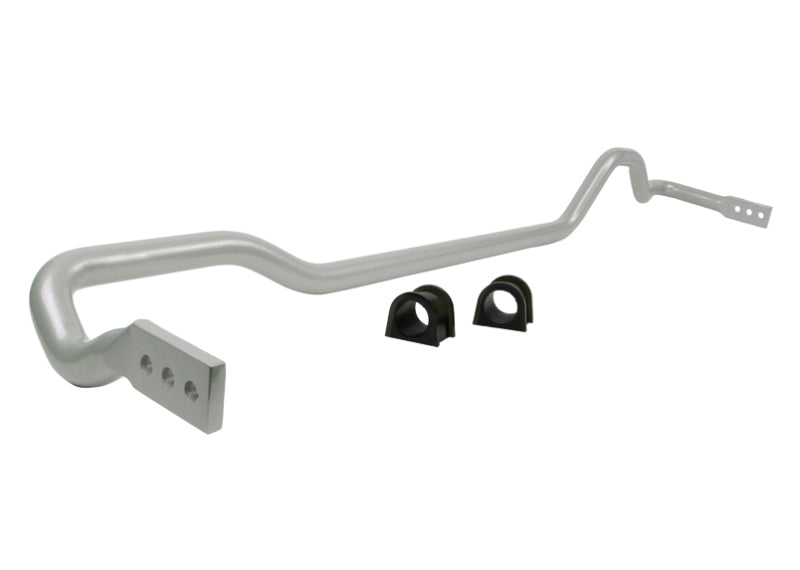 Whiteline STi rear sway bar designed for enhancing grip and reducing body roll, includes mounting hardware.