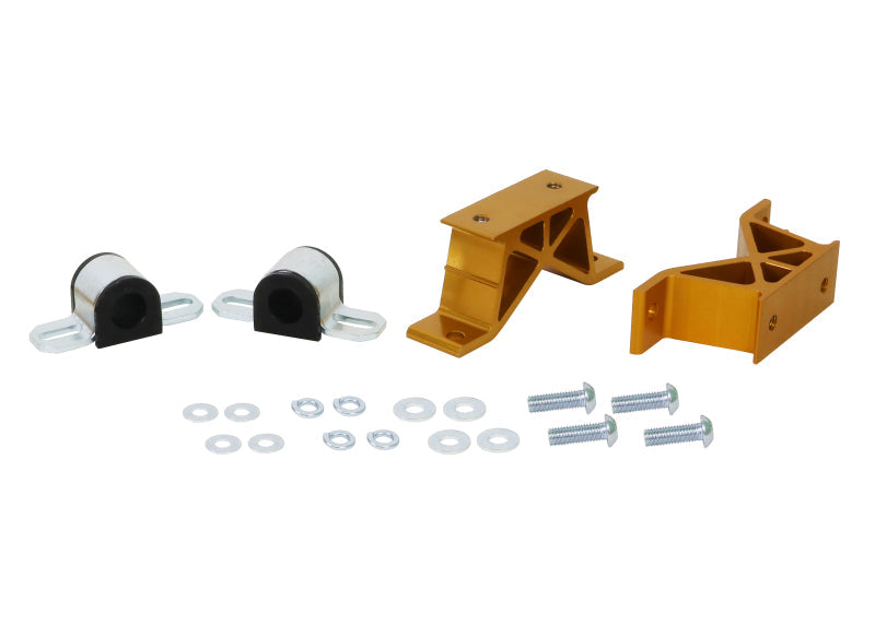 Subaru WRX sway bar mounting kit including heavy duty components and hardware for improved performance.