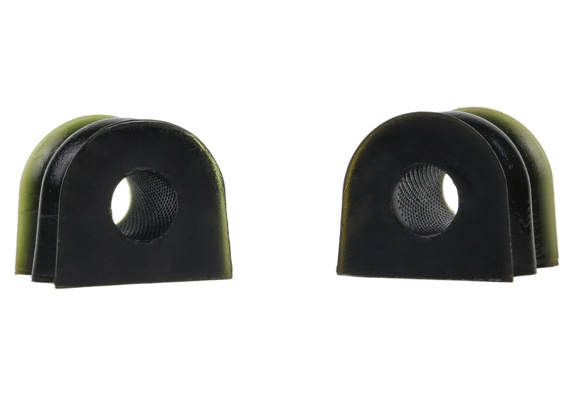 Whiteline sway bar mounts for Subaru, two durable synthetic elastomer mounts designed for optimum performance and lubrication.