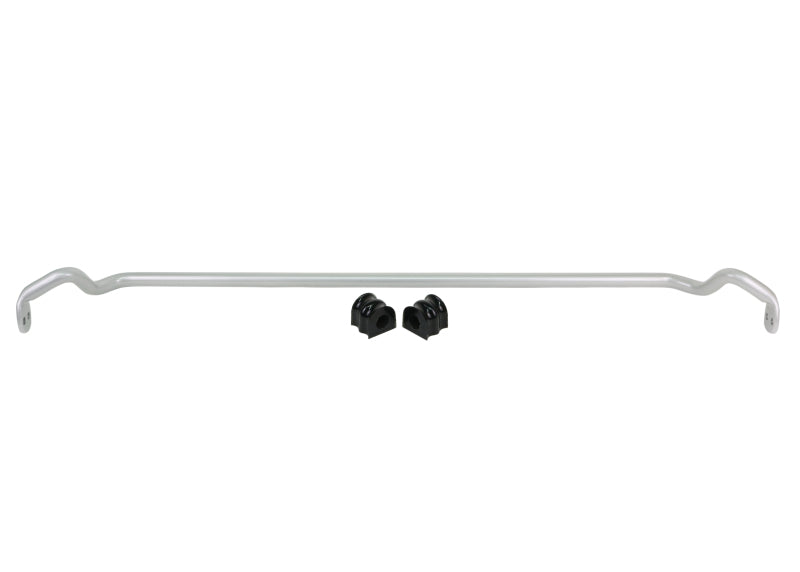 Subaru WRX adjustable sway bar with black mount brackets for enhanced grip and handling performance.