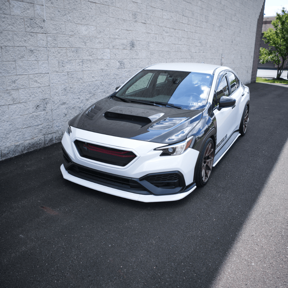 JDMuscle [22-26 WRX] 3-Piece Front Lip V1 Paint Matched / Gloss Black / RAW ABS