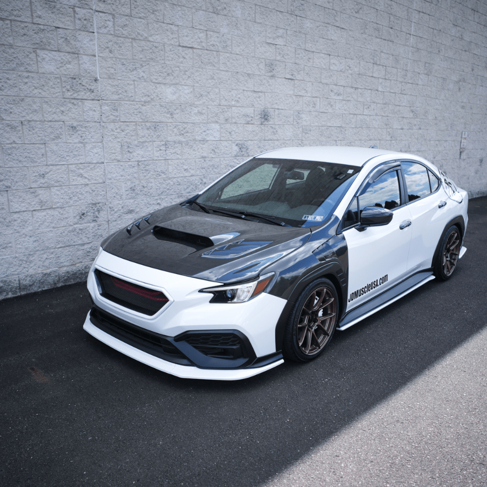 JDMuscle [22-26 WRX] 3-Piece Front Lip V1 Paint Matched / Gloss Black / RAW ABS
