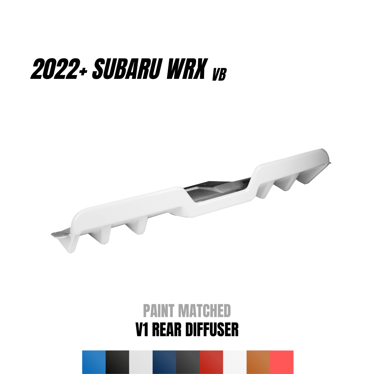 JDMuscle [22-26 WRX] Rear Diffuser V1 | Paint Matched / Gloss Black / Cherry Red