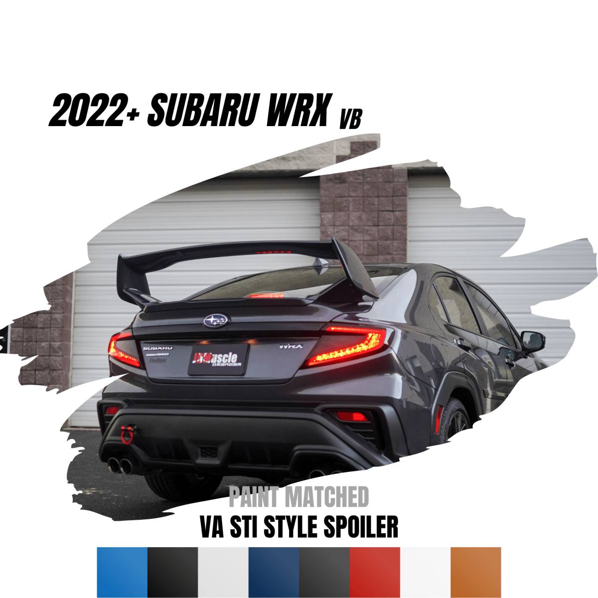 JDMuscle [22-26 WRX] VA STI Style 5-Piece Spoiler-Paint Matched/Gloss Black/ABS *Final Edition