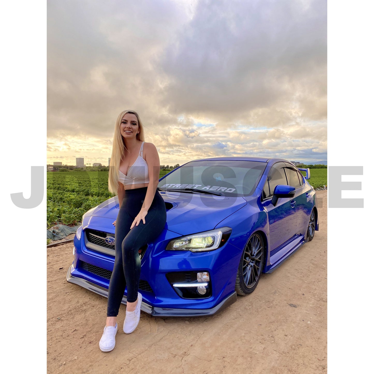 JDMuscle [15-17 WRX/STI] Carbon Fiber CS Style Front Bumper  Lip