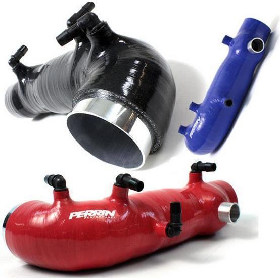 Perrin [02-07 WRX, 04-21 STI, 04-08 FXT] 2.4" Turbo Inlet Hose - Black/Red/Blue