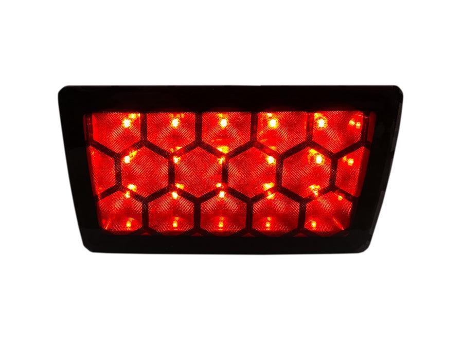 Subaru Overlay special edition dark smoke honeycomb rear fog light with red LED pattern for 2015-2024 Subaru WRX/STI.