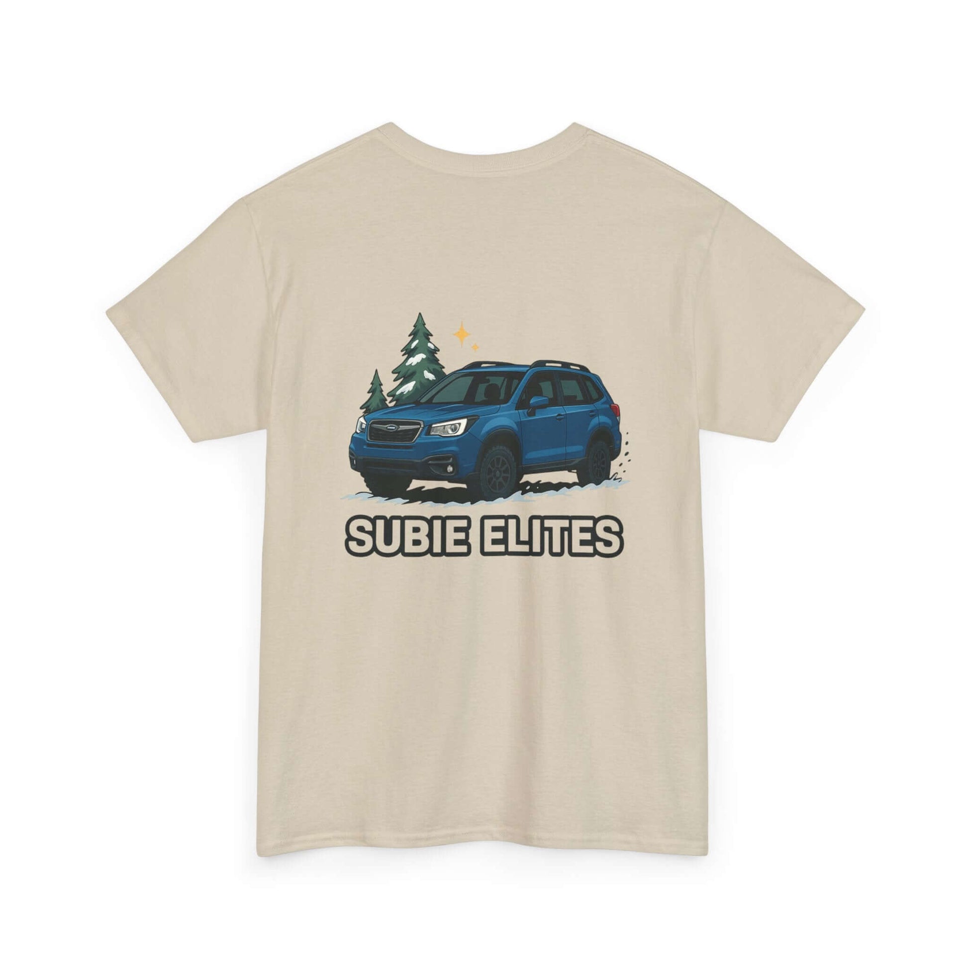 Subie Elites Tee — Blue Forester Graphic T-Shirt (Holiday/Outdoors)