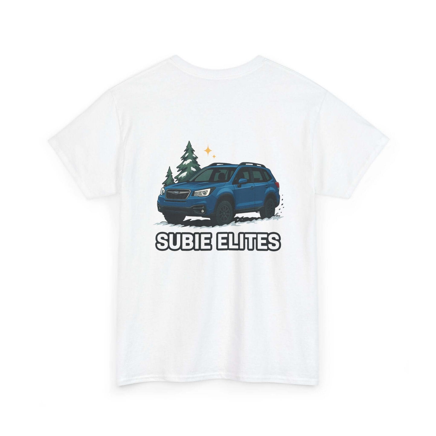 Subie Elites Tee — Blue Forester Graphic T-Shirt (Holiday/Outdoors)