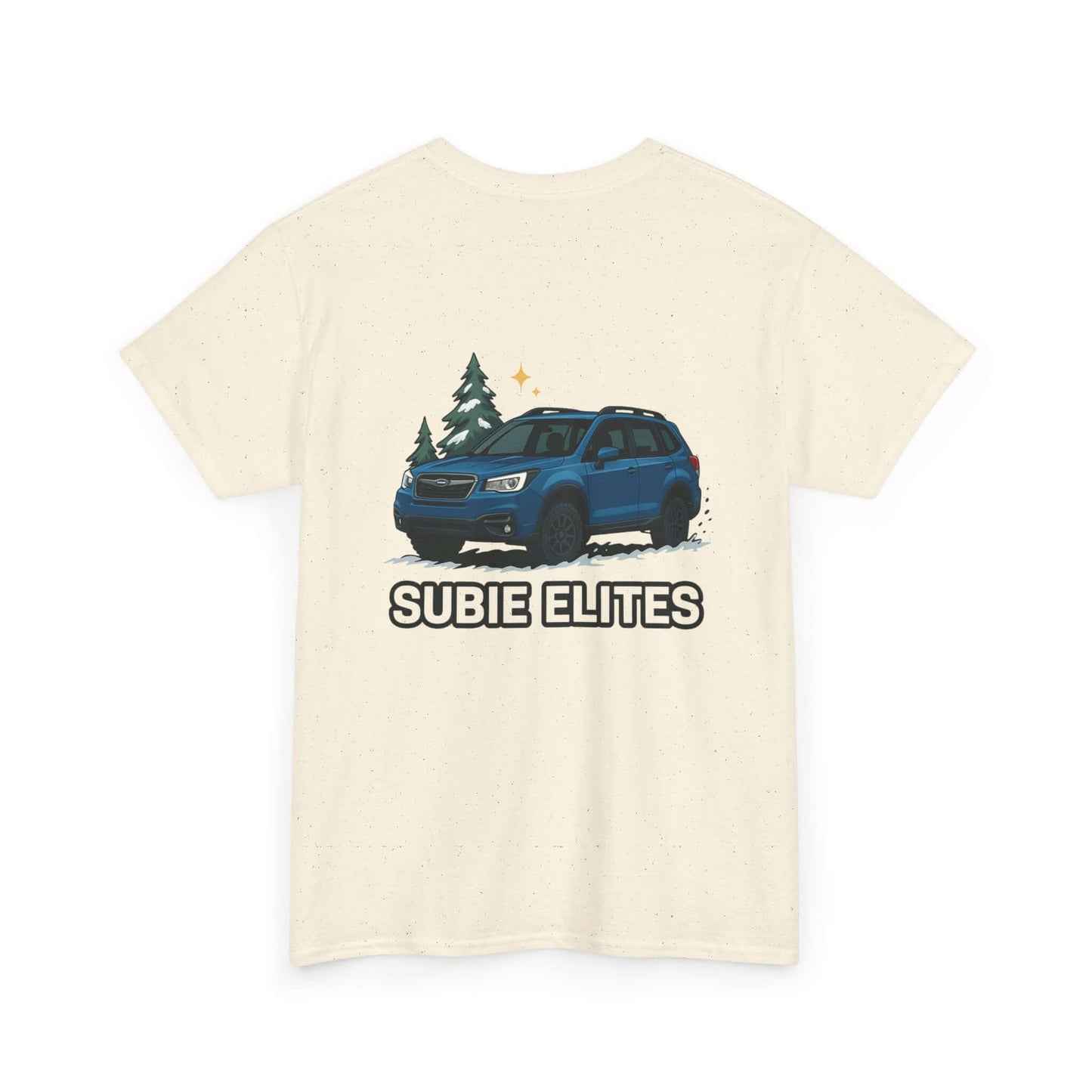 Subie Elites Tee — Blue Forester Graphic T-Shirt (Holiday/Outdoors)