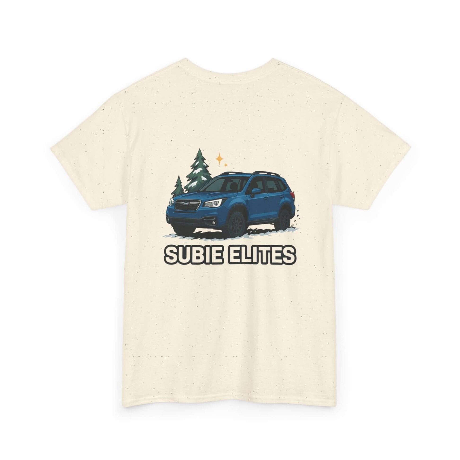 Subie Elites Tee — Blue Forester Graphic T-Shirt (Holiday/Outdoors)