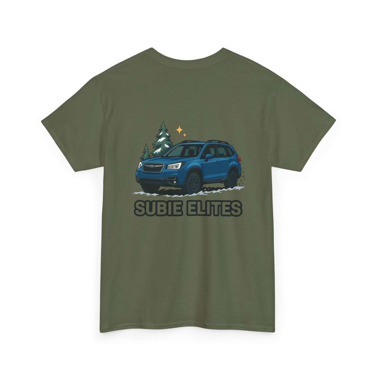 Subie Elites Tee — Blue Forester Graphic T-Shirt (Holiday/Outdoors)