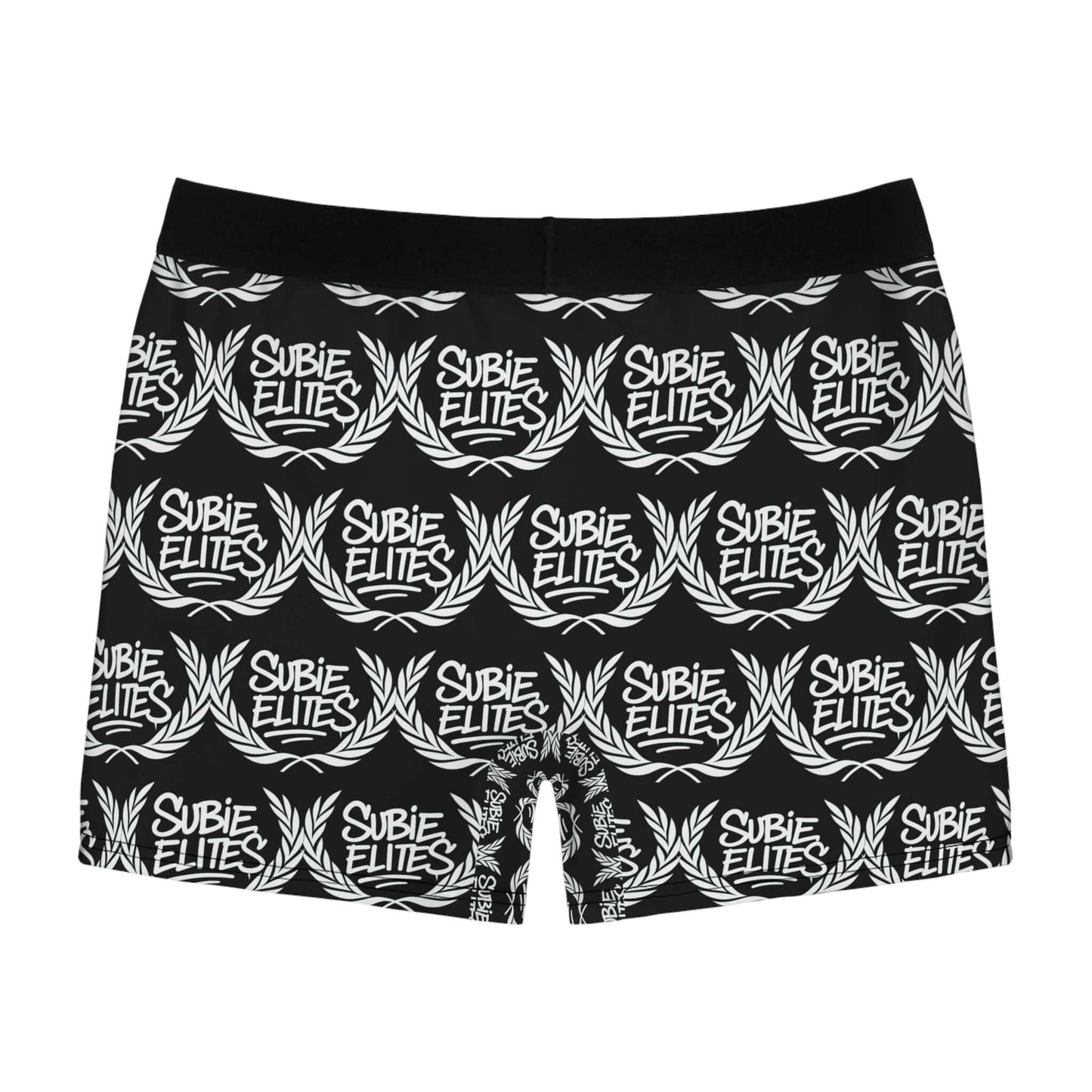 Boxer Briefs — Black ‘Subie Elites’ Logo All-Over Print