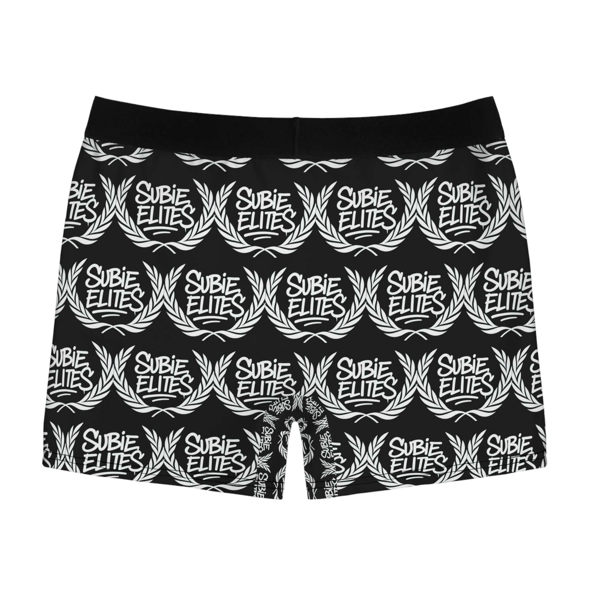 Boxer Briefs — Black ‘Subie Elites’ Logo All-Over Print