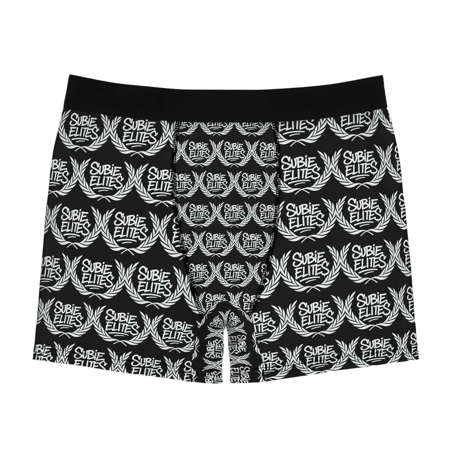Boxer Briefs — Black ‘Subie Elites’ Logo All-Over Print