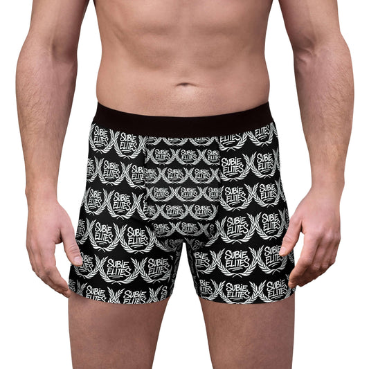Boxer Briefs — Black ‘Subie Elites’ Logo All-Over Print