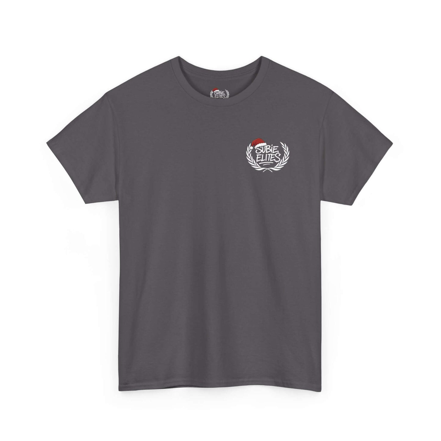 Subie Elites T-Shirt —WRX/STI Car Club Graphic Tee in gray with chest emblem design.