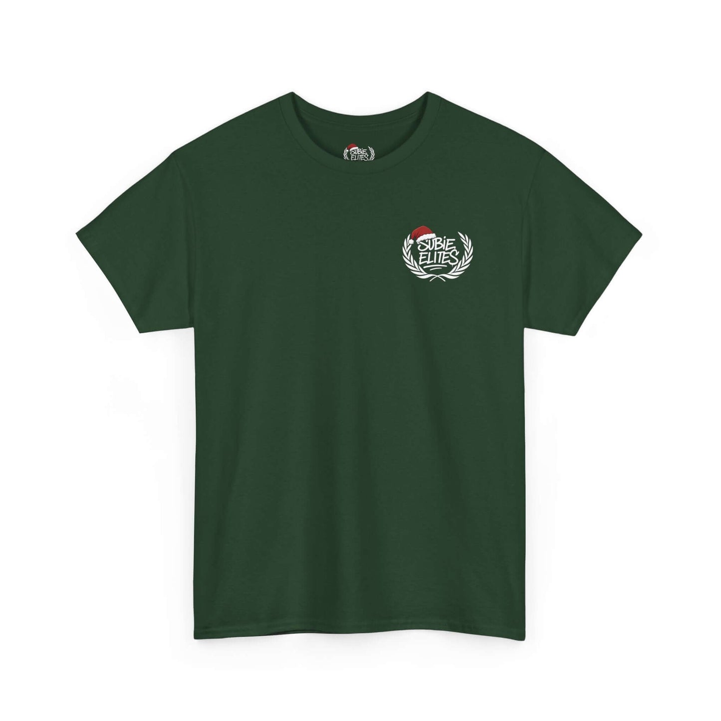 Subie Elites T-Shirt —WRX/STI Car Club Graphic Tee in dark green with emblem.