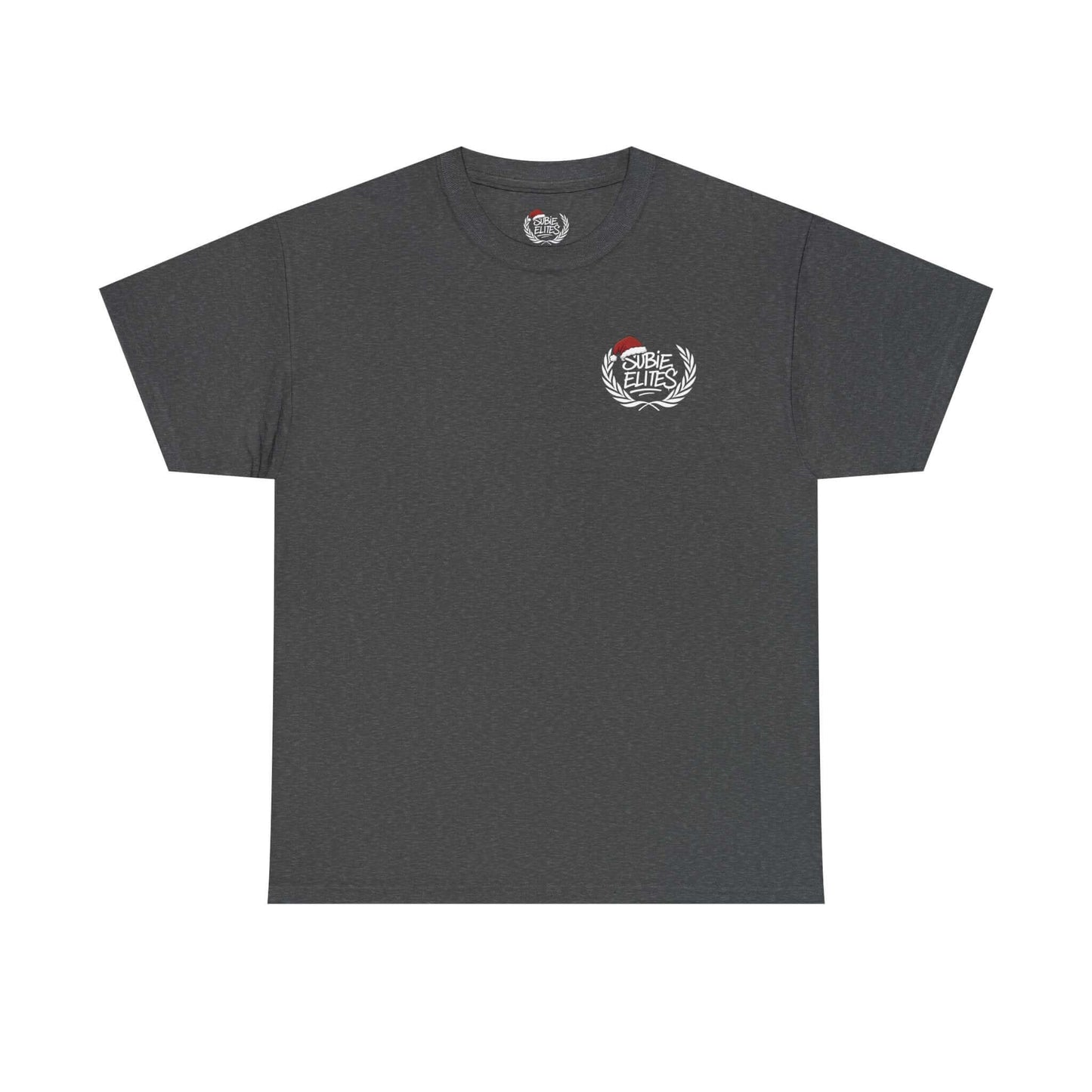 Subie Elites T-Shirt —WRX/STI Car Club Graphic Tee in charcoal gray featuring a chest emblem.