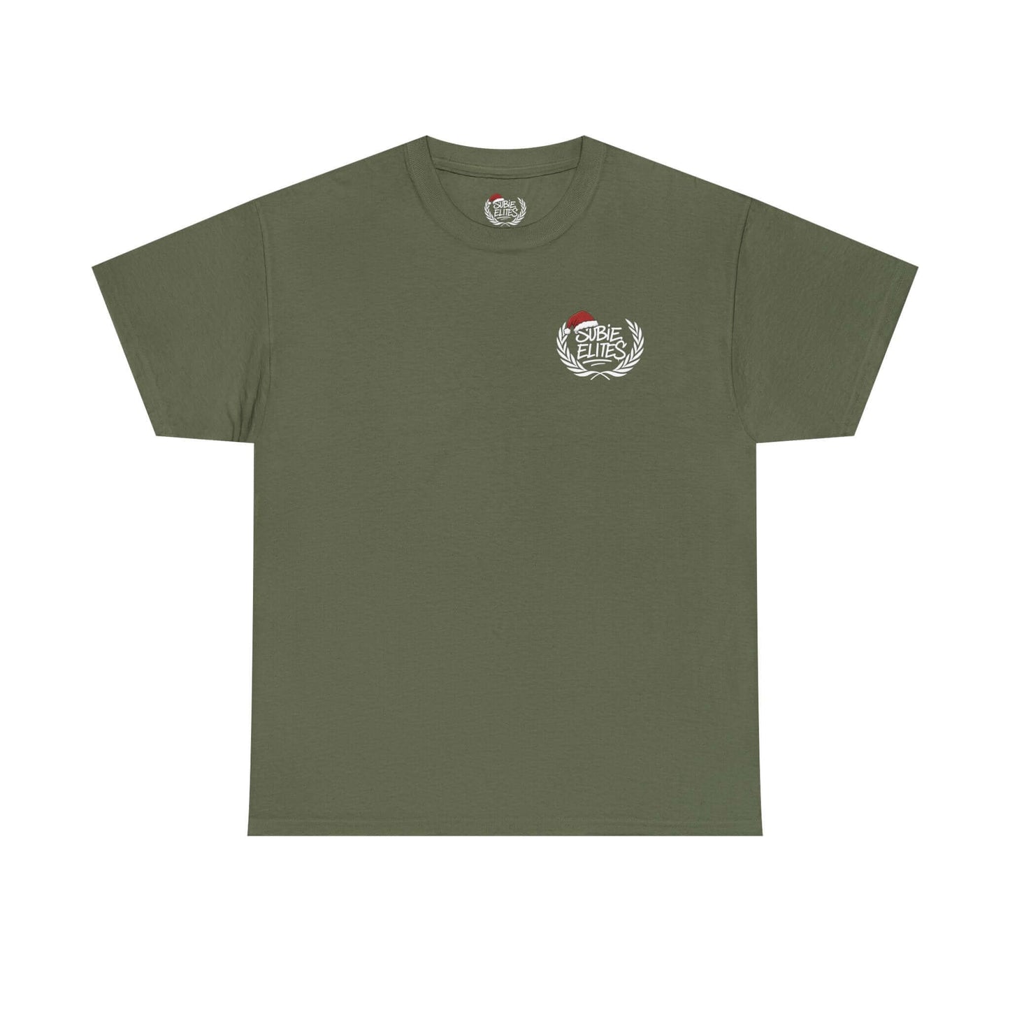 Subie Elites T-Shirt —WRX/STI Car Club Graphic Tee in olive green with logo on chest.