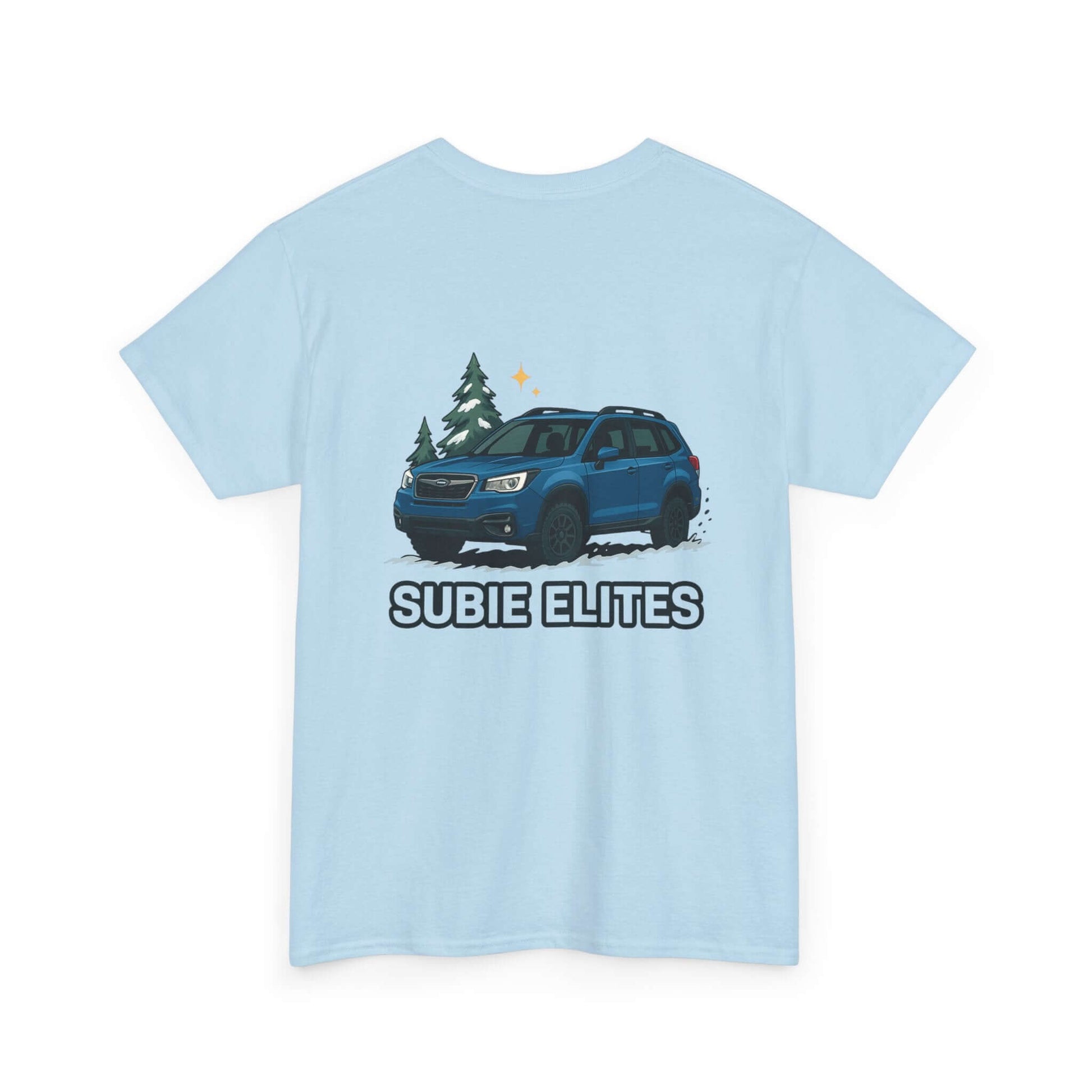 Subie Elites Tee — Blue Forester Graphic T-Shirt (Holiday/Outdoors)