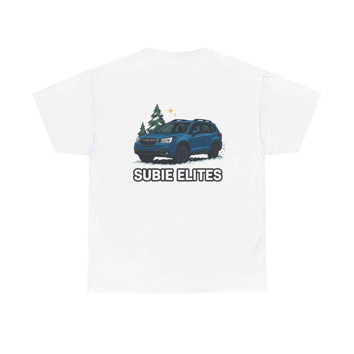Subie Elites Tee — Blue Forester Graphic T-Shirt (Holiday/Outdoors)