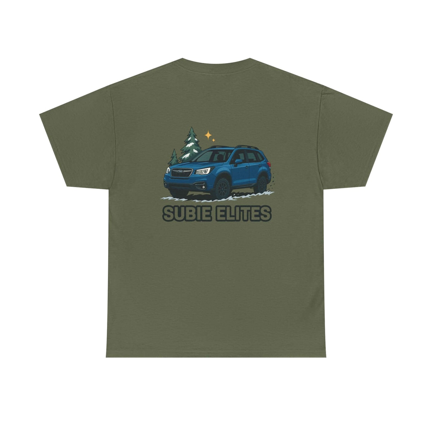 Subie Elites Tee — Blue Forester Graphic T-Shirt (Holiday/Outdoors)