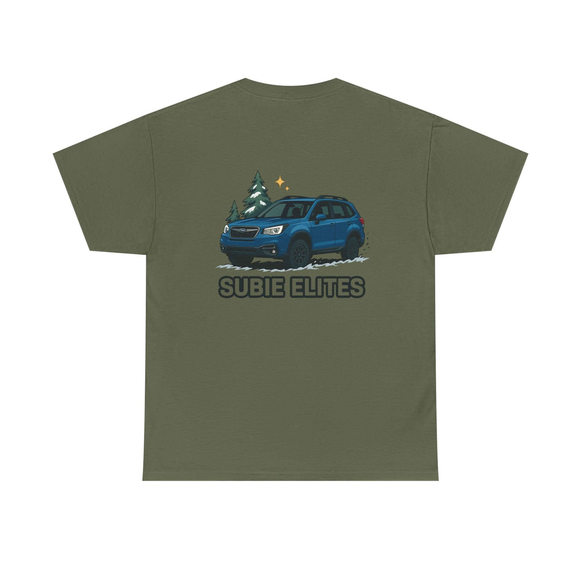 Subie Elites Tee — Blue Forester Graphic T-Shirt (Holiday/Outdoors)