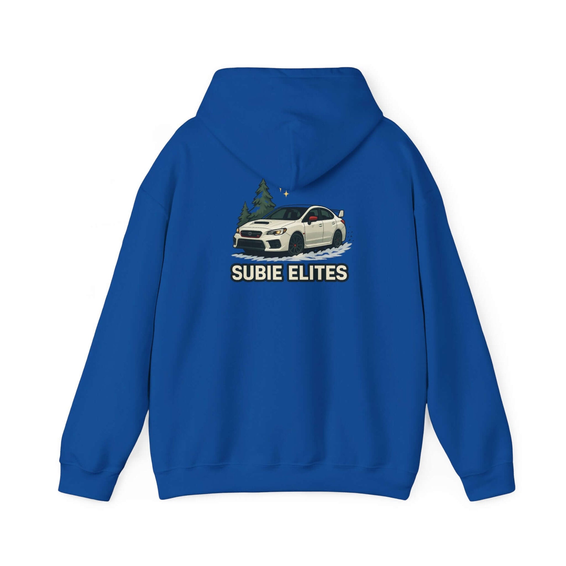  WRX STI hoodie for car enthusiasts featuring a subtle chest emblem on a pullover.