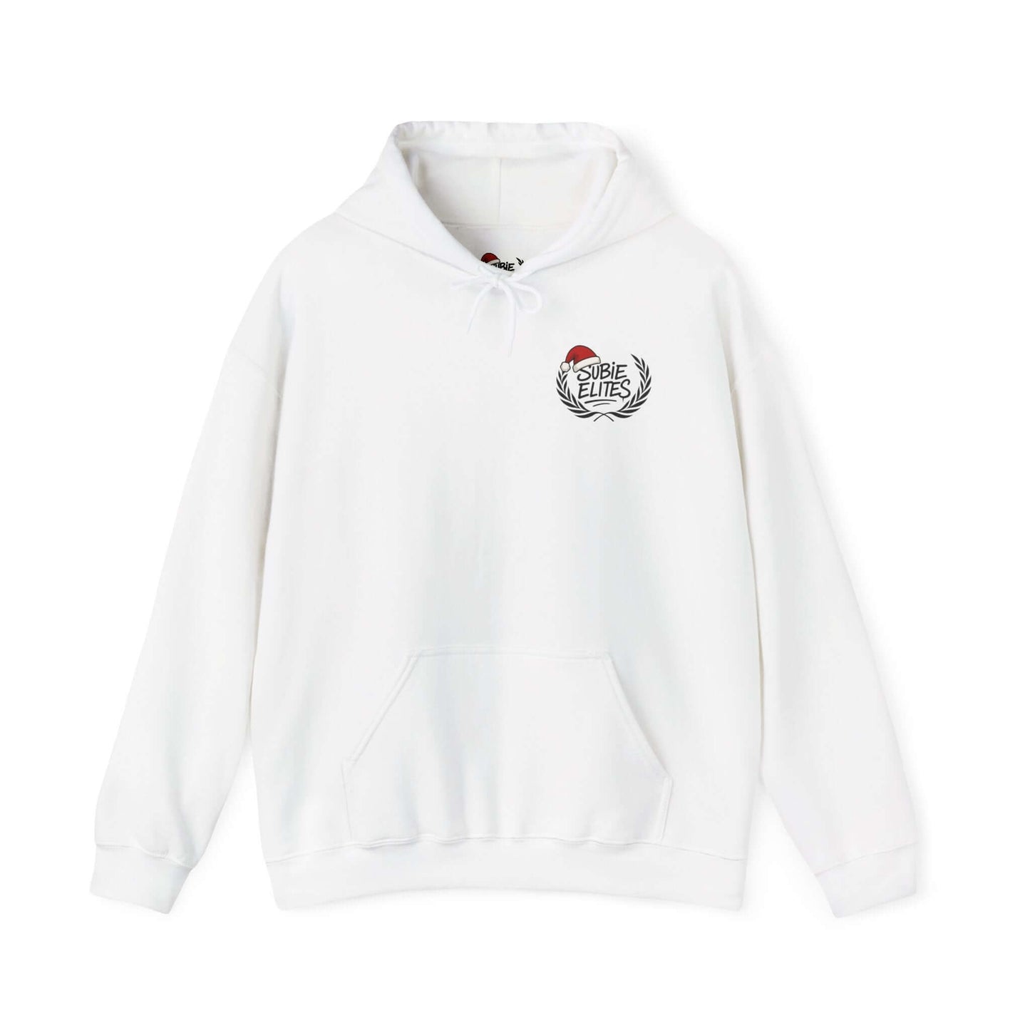 WRX STI hoodie for car enthusiasts featuring a chest emblem and cozy design in white.