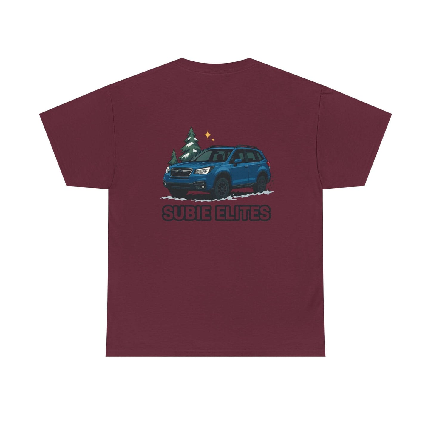 Subie Elites Tee — Blue Forester Graphic T-Shirt (Holiday/Outdoors)